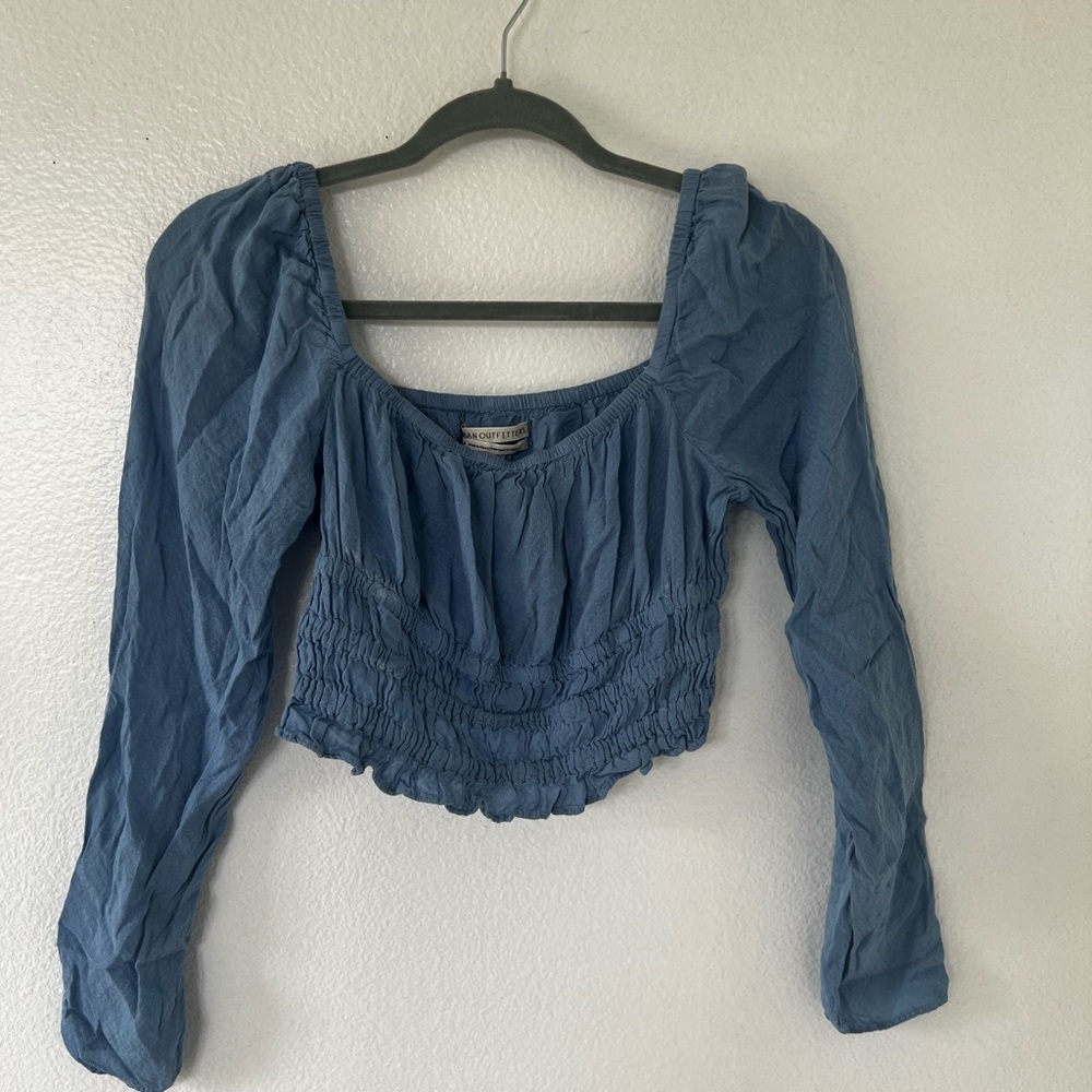 Women's Blue Long Sleeve Top